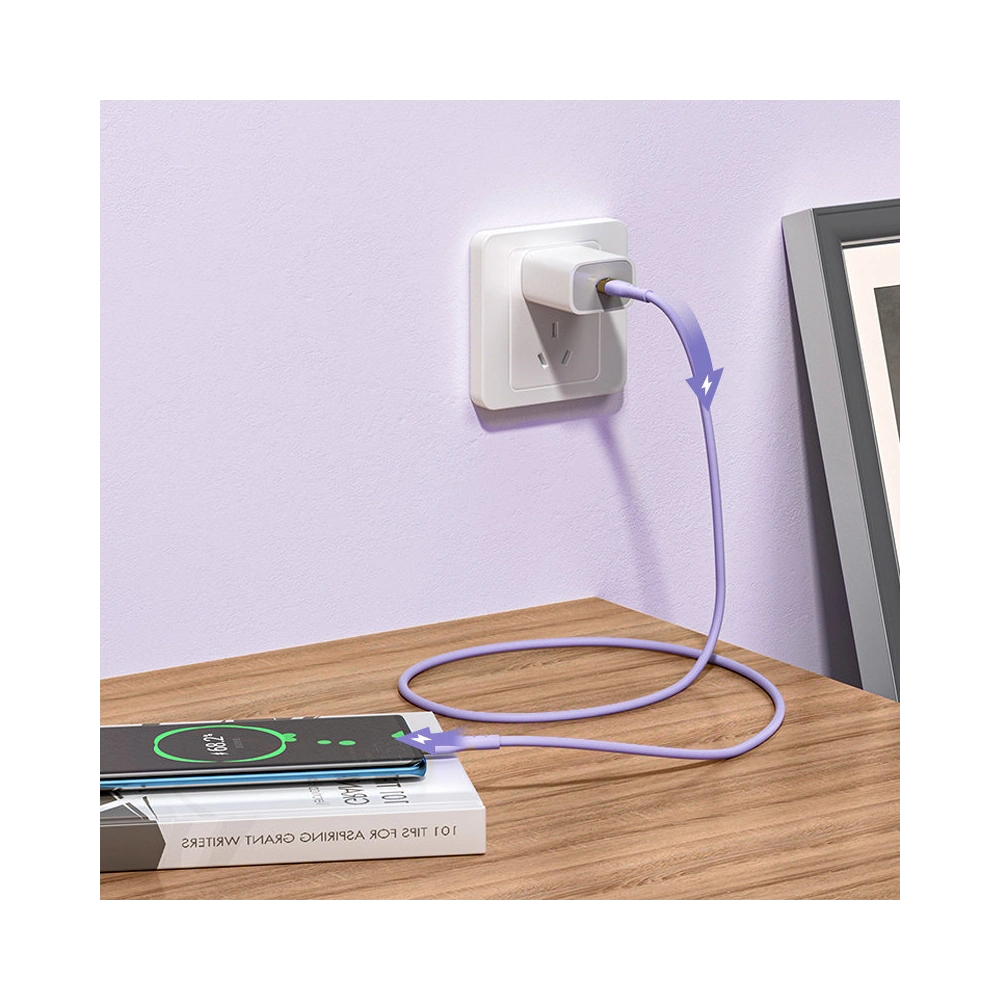 Hurtownia GSM - Kábel Joyroom Liquid Silicone USB/USB-C PD 100W 2m lila (S-2050N18-10) - JYR390 - {ean13} - Hurt