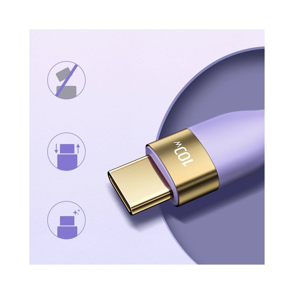 Hurtownia GSM - Kabel Joyroom Flüssigsilikon USB/USB-C PD 100W 2m lila (S-2050N18-10) - JYR390 - {ean13} - Hurt