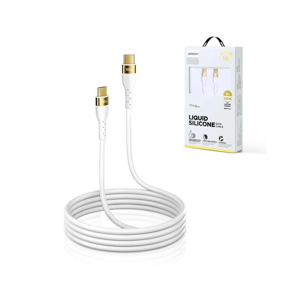 Hurtownia GSM - Kábel Joyroom Liquid Silicone USB/USB-C PD 100W 3m fehér (S-3050N18-10) - JYR391 - {ean13} - Hurt