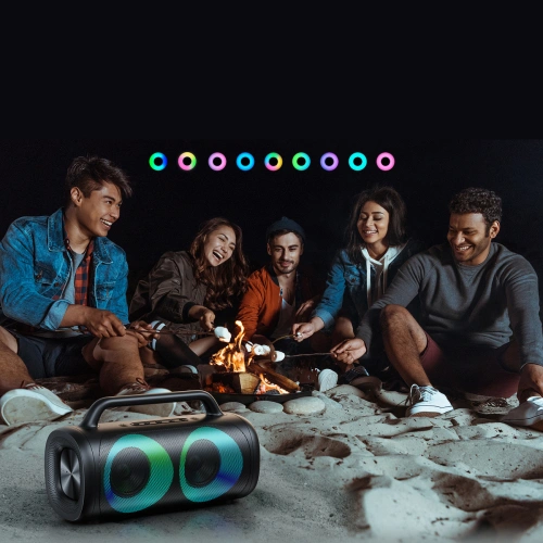 Bezprzewodowy głośnik Joyroom Bluetooth 5.1 z kolorowym oświetleniem LED czarny (JR-MW02)