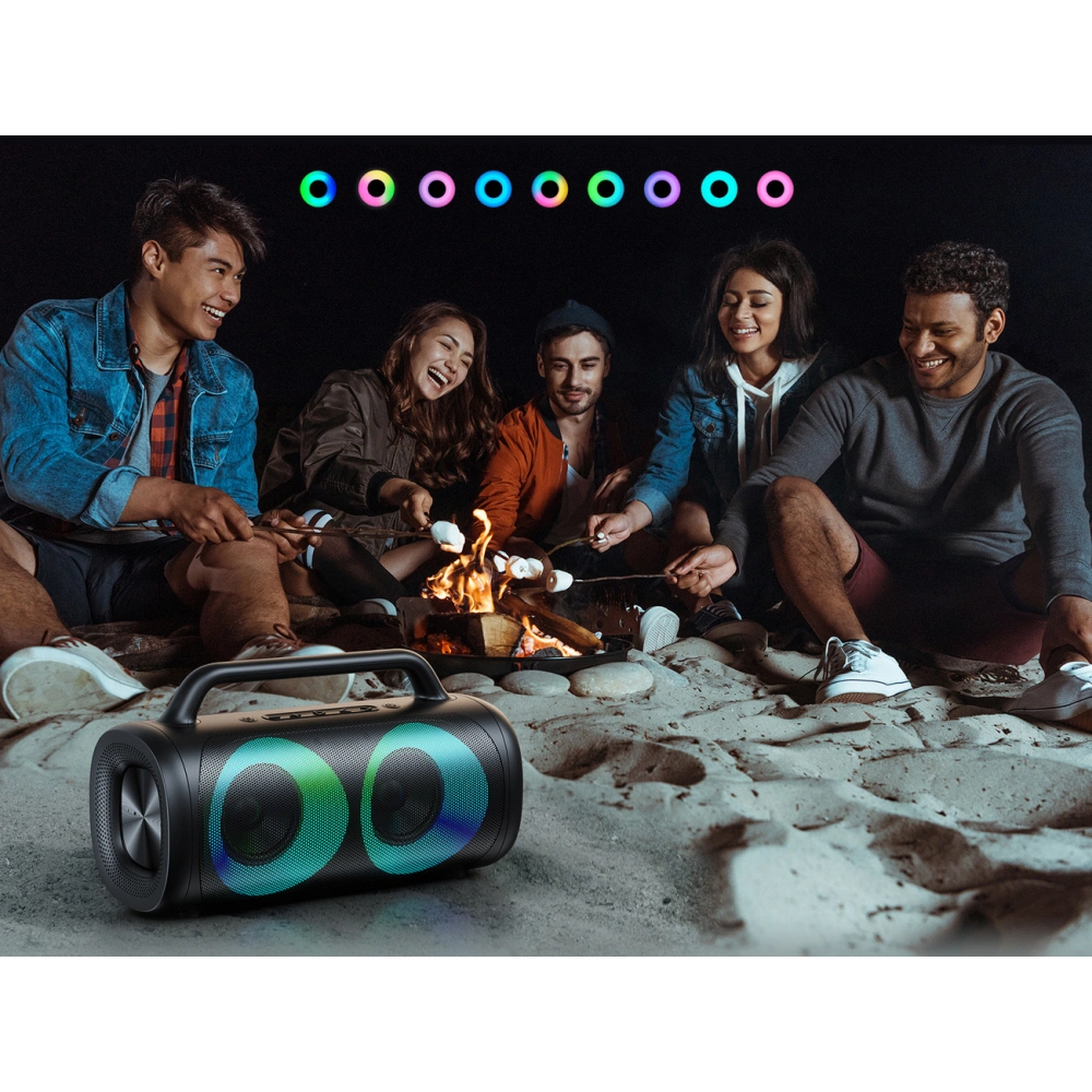 Hurtownia GSM - Kabelloser Lautsprecher Joyroom Bluetooth 5.1 mit farbiger LED-Beleuchtung schwarz (JR-MW02) - JYR394 - {ean13} - Hurt