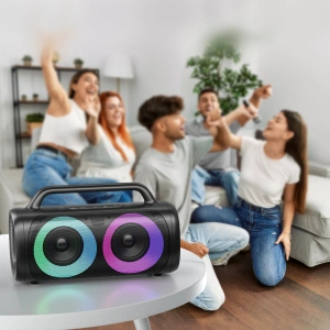 Wholesale Joyroom 5.1 wireless bluetooth speaker with LED color lighting black (JR-MW02) - JYR394 - {ean13} - Hurt