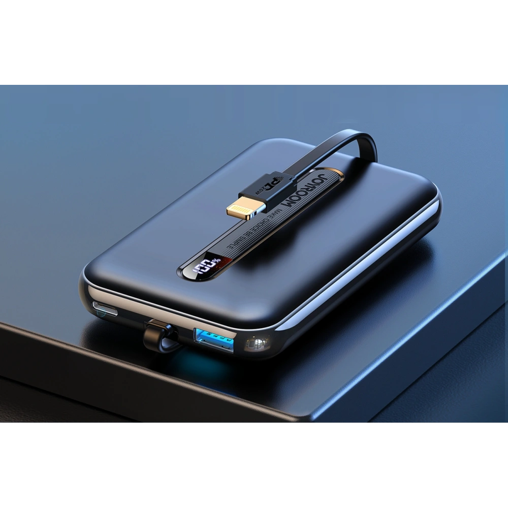 Hurtownia GSM - Powerbank Joyroom 20W 10000mAh PD QC 3.0 mit integriertem Lightning-Kabel schwarz (JR-L001-lightning) - JYR419 - {ean13} - Hurt