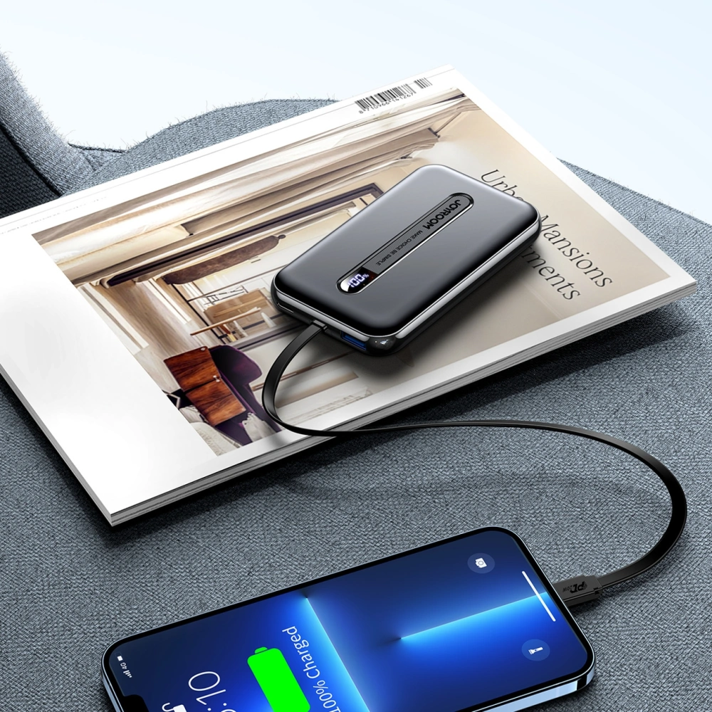Wholesale Joyroom power bank with built-in Lightning cable 20W 10000mAh PD QC3.0 black (JR-L001- Lightning) - JYR419 - {ean13} - Hurt
