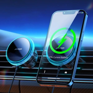 Wholesale Joyroom Car Holder Qi Wireless Charger 15W (MagSafe for iPhone Compatible) Car Mount Air Vent Silver (JR-ZS291) - JYR423 - {ean13} - Hurt