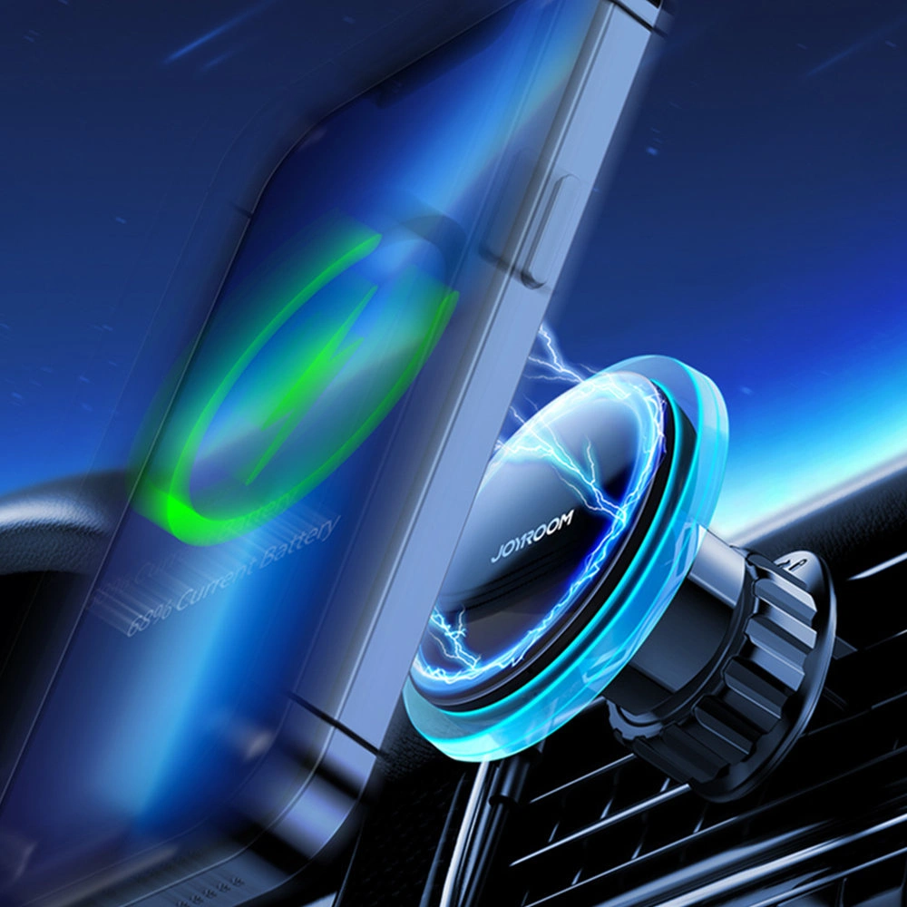 Wholesale Joyroom Car Holder Qi Wireless Charger 15W (MagSafe for iPhone Compatible) Car Mount Air Vent Silver (JR-ZS291) - JYR423 - {ean13} - Hurt