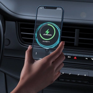 Wholesale Joyroom Car Holder Qi Wireless Charger 15W (MagSafe for iPhone Compatible) Car Mount Air Vent Silver (JR-ZS291) - JYR423 - {ean13} - Hurt