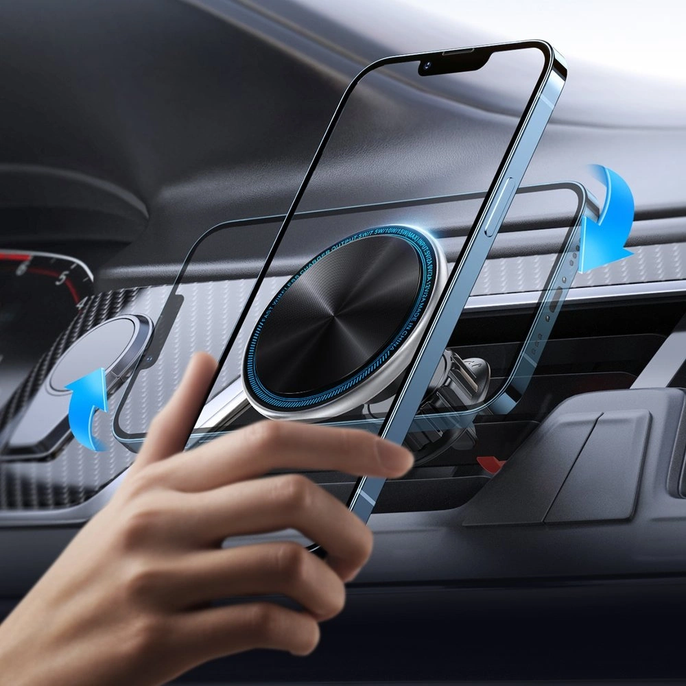 Wholesale Joyroom Car Holder Qi Wireless Charger 15W (MagSafe Compatible for iPhone) Air Vent Silver (JR-ZS290) - JYR424 - {ean13} - Hurt
