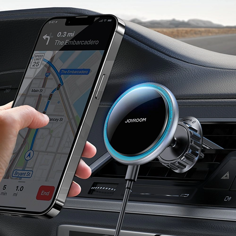 Hurtownia GSM - Auto-Halterung mit kabellosem Ladegerät Joyroom MagSafe Qi 15W für Lüftungsgitter silber (JR-ZS290) - JYR424 - {ean13} - Hurt