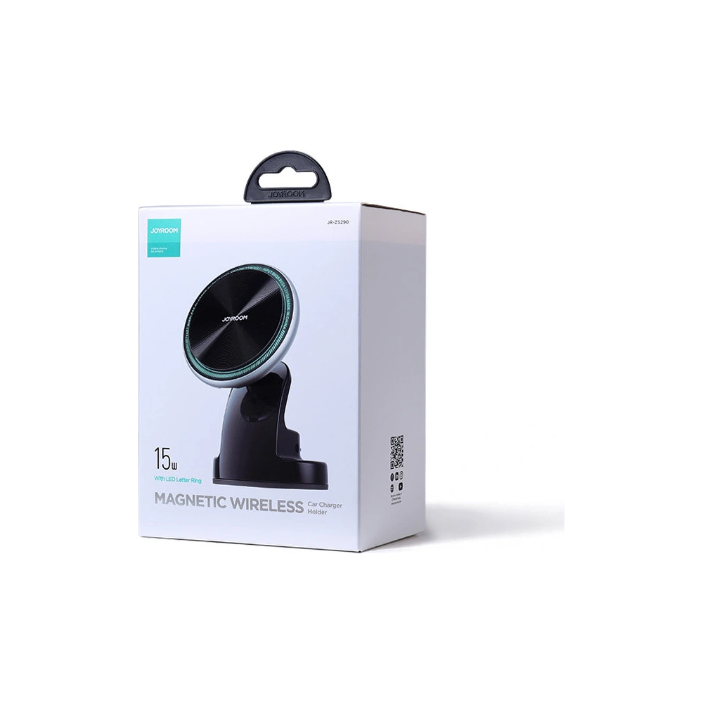 Wholesale Joyroom Car Magnetic Holder Qi Wireless Charger 15W (MagSafe for iPhone Compatible) for Dashboard Silver (JR-ZS290) - JYR425 - {ean13} - Hurt