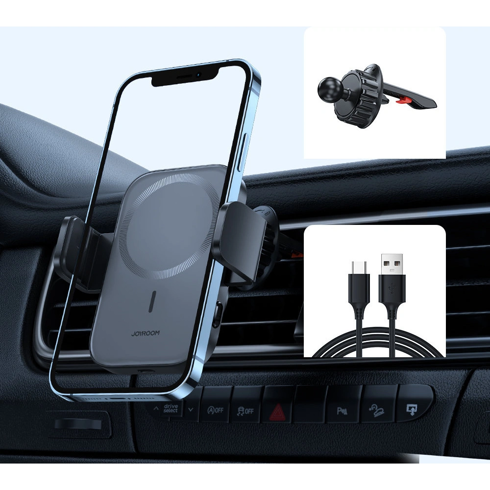 Wholesale Joyroom Car Holder Qi Wireless Charger 15W (MagSafe for iPhone Compatible) for Car Mount Air Vent (JR-ZS295) - JYR426 - {ean13} - Hurt