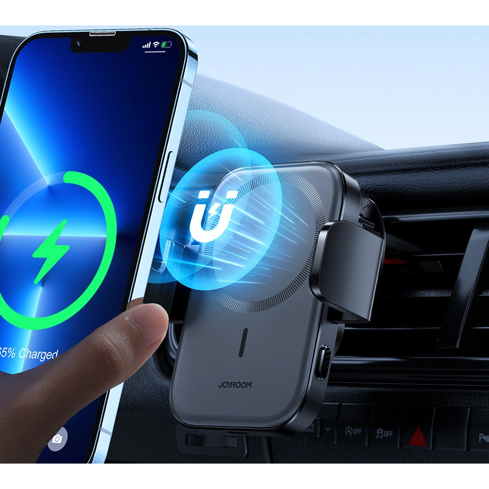 Wholesale Joyroom Car Holder Qi Wireless Charger 15W (MagSafe for iPhone Compatible) for Car Mount Air Vent (JR-ZS295) - JYR426 - {ean13} - Hurt