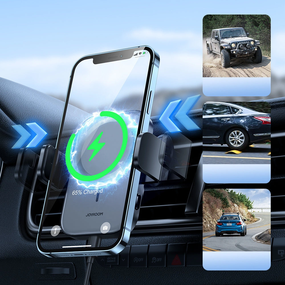 Wholesale Joyroom Car Holder Qi Wireless Charger 15W (MagSafe for iPhone Compatible) for Car Mount Air Vent (JR-ZS295) - JYR426 - {ean13} - Hurt