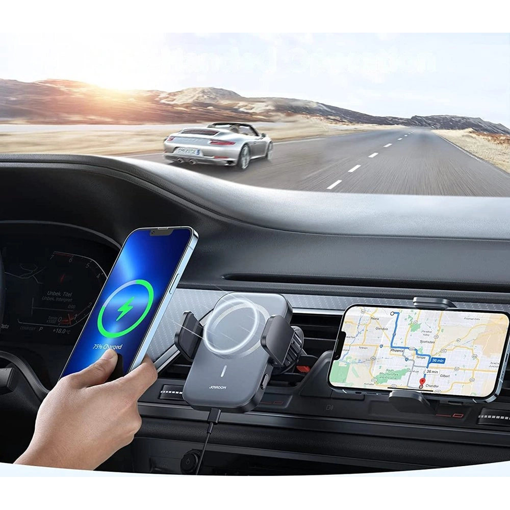 Wholesale Joyroom Car Holder Qi Wireless Charger 15W (MagSafe for iPhone Compatible) for Car Mount Air Vent (JR-ZS295) - JYR426 - {ean13} - Hurt