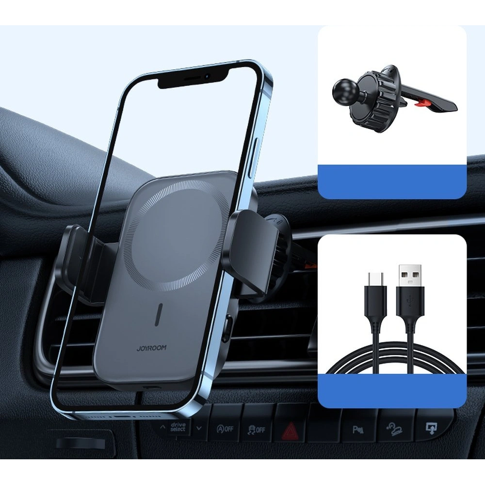 Wholesale Joyroom Car Holder Qi Wireless Charger 15W (MagSafe for iPhone Compatible) for Car Mount Air Vent (JR-ZS295) - JYR426 - {ean13} - Hurt