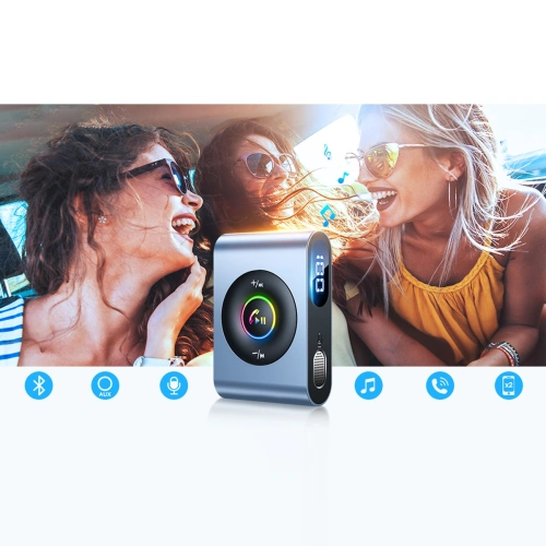 Transmiter FM Joyroom Bluetooth 5.3 i zestaw głośnomówiący do portu AUX mini jack 3,5mm (JR-CB1)