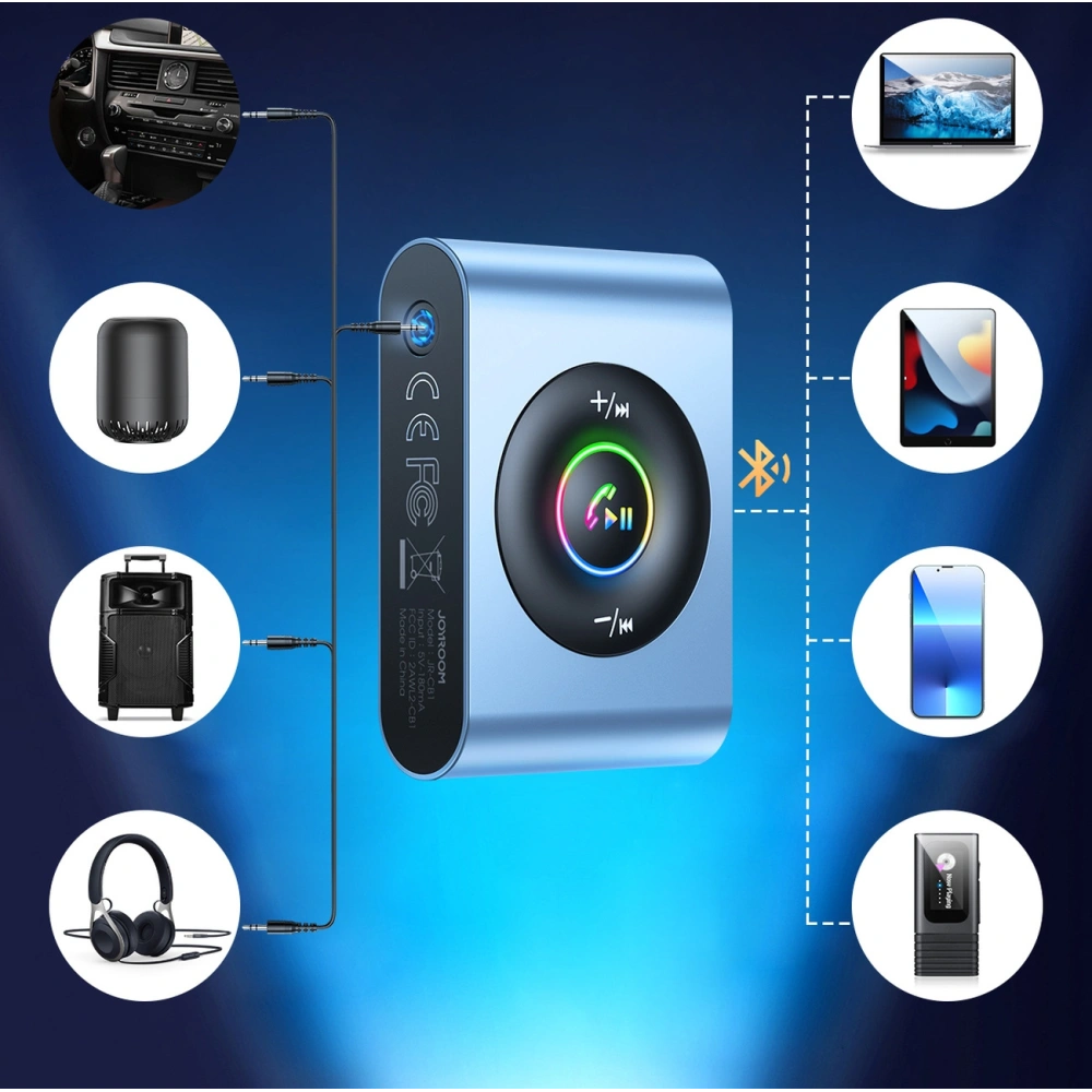 Hurtownia GSM - FM-Transmitter Joyroom Bluetooth 5.3 und Freisprecheinrichtung für AUX Mini Jack 3,5mm (JR-CB1) - JYR432 - {ean13} - Hurt