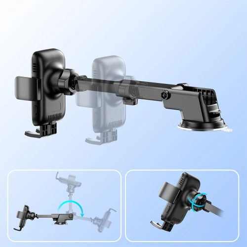 Uchwyt samochodowy z ładowarką bezprzewodową Joyroom 15W na kokpit deskę rozdzielczą czarny (JR-ZS245)