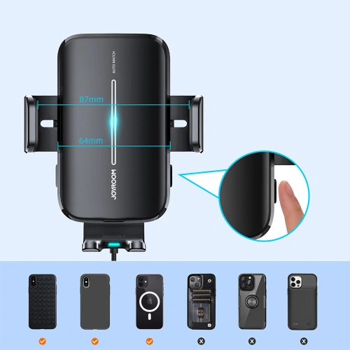 Uchwyt samochodowy z ładowarką bezprzewodową Joyroom 15W na kokpit deskę rozdzielczą czarny (JR-ZS245)