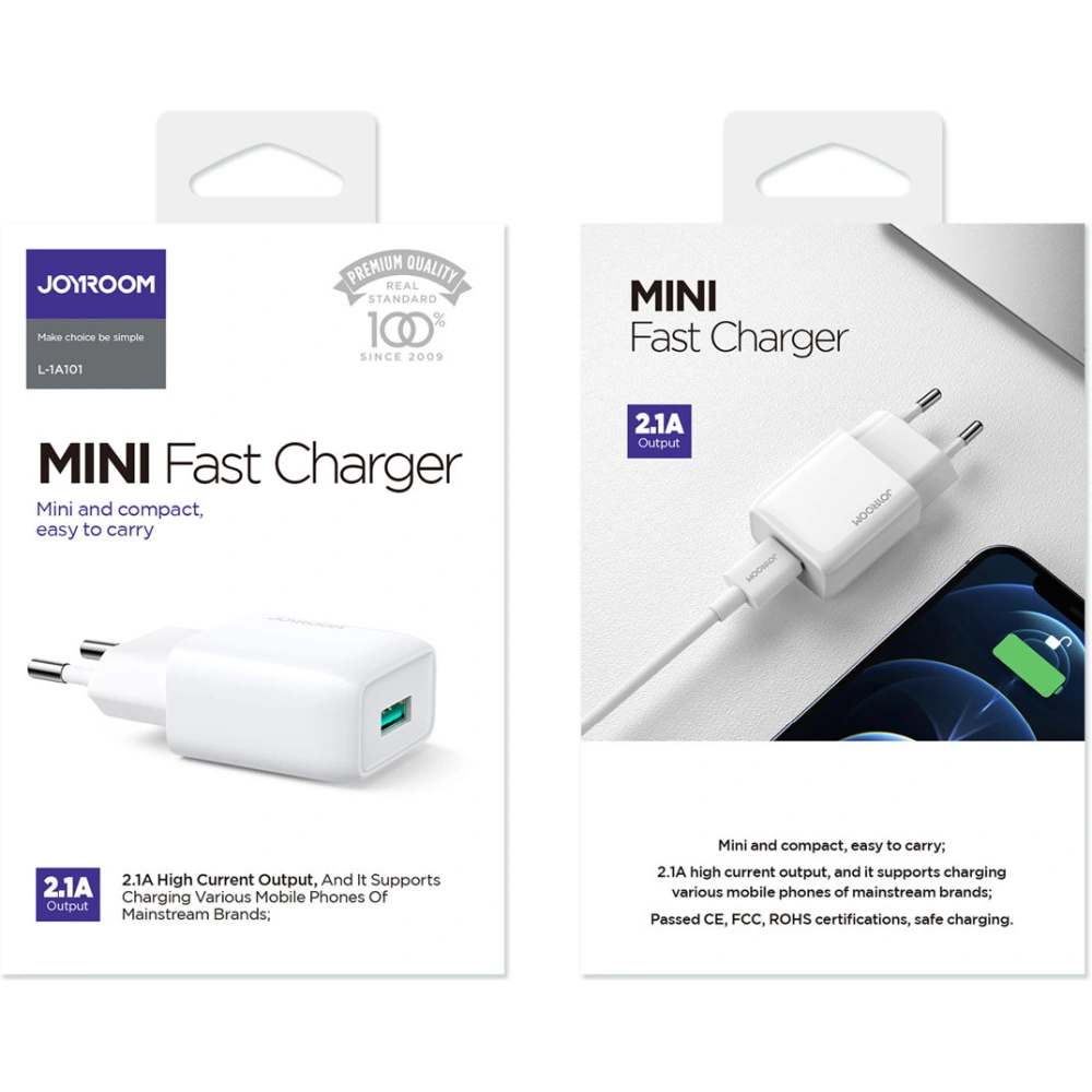 Hurtownia GSM - Nabíječka do sítě Joyroom USB 2,1A bílá (L-1A101) - JYR435 - {ean13} - Hurt