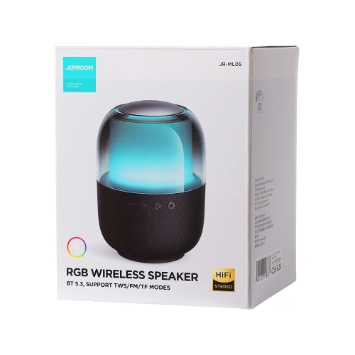 Bezprzewodowy głośnik Joyroom Bluetooth 5.3 RGB 8W czarny (JR-ML05)