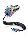Auto nabíječka Joyroom 4w1 PD, QC3.0, AFC, FCP + USB-C kabel 1,6m 60W černý (JR-CL19)