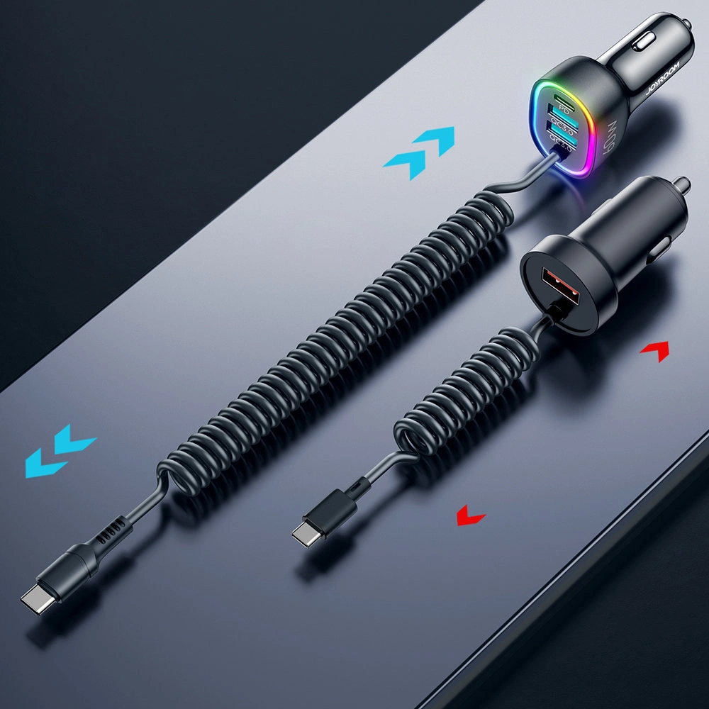 Hurtownia GSM - Auto nabíječka Joyroom 4w1 PD, QC3.0, AFC, FCP + USB-C kabel 1,6m 60W černý (JR-CL19) - JYR448 - {ean13} - Hurt