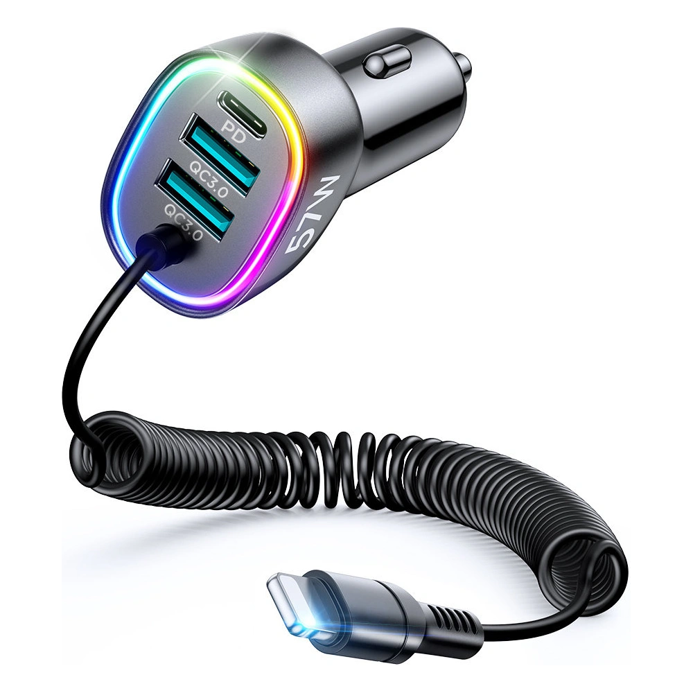 Hurtownia GSM - Auto nabíječka Joyroom 4w1 PD, QC3.0, AFC, FCP + Lightning kabel 1,6m 57W černý (JR-CL20) - JYR449 - {ean13} - Hurt