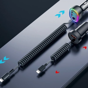 Hurtownia GSM - Auto nabíječka Joyroom 4w1 PD, QC3.0, AFC, FCP + Lightning kabel 1,6m 57W černý (JR-CL20) - JYR449 - {ean13} - Hurt