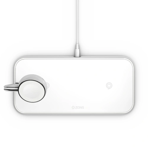 Ładowarka bezprzewodowa ZENS Dual+Watch do dwóch urządzeń oraz Apple Watch (white)
