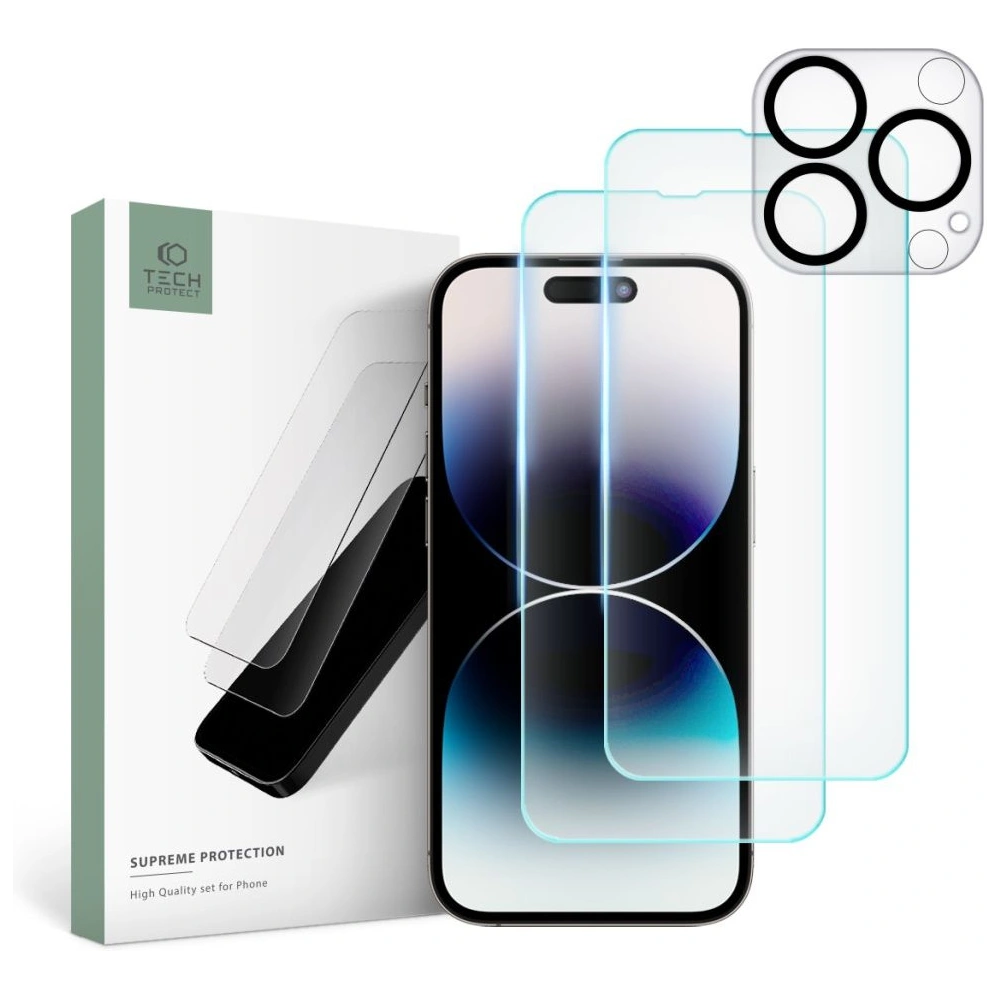 Wholesale Tech-Protect Supreme Set Apple iPhone 14 Pro Max Clear [2+1 PACK] - THP1505 - {ean13} - Hurt