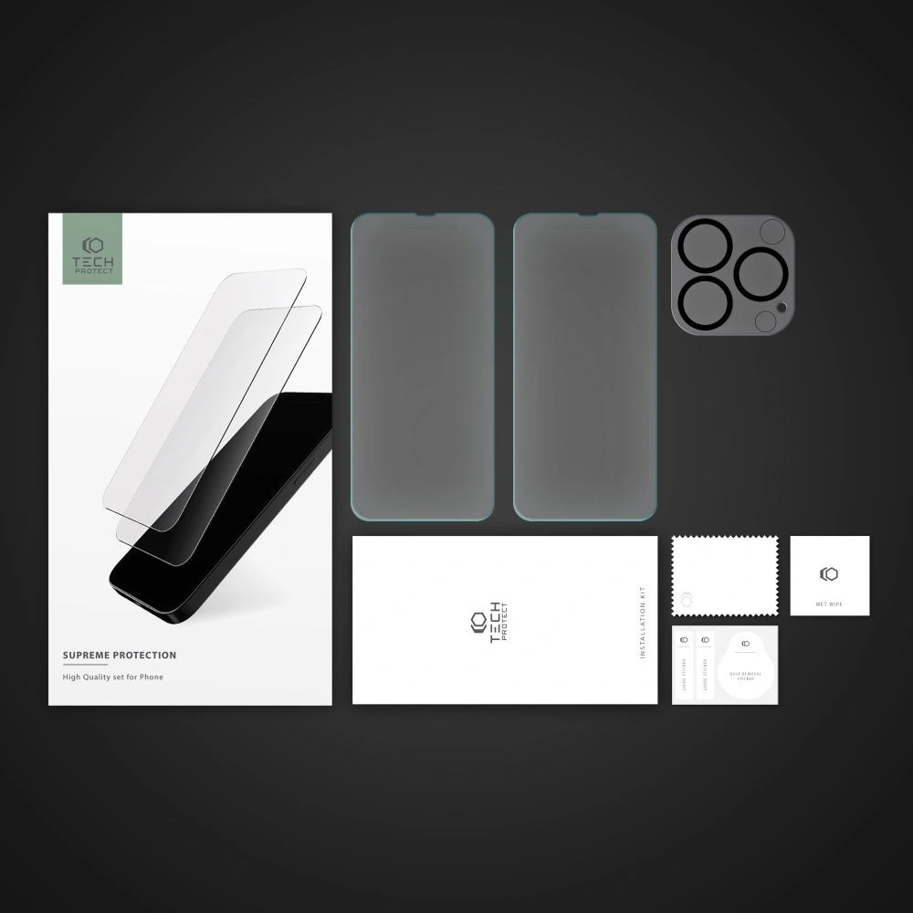 Wholesale Tech-Protect Supreme Set Apple iPhone 14 Pro Max Clear [2+1 PACK] - THP1505 - {ean13} - Hurt