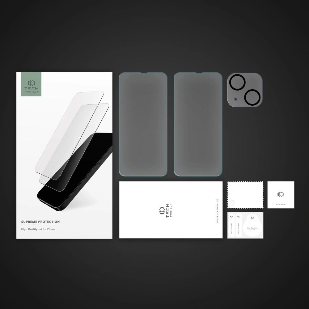 Hurtownia GSM - Tvrzené sklo + na objektivy fotoaparátu Tech-Protect Supreme Set Apple iPhone 14 Plus / 15 Plus Clear [2+1 PACK] - THP1506 - {ean13} - Hurt