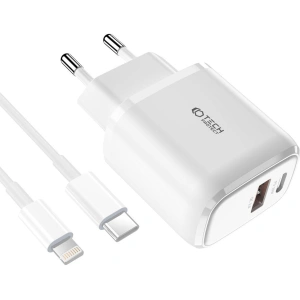 Tech-Protect C20w 2-port Network Charger PD 20W QC 3.0 + Lightning cable White