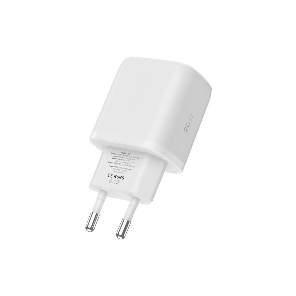 Wholesale Tech-Protect C20w 2-port Network Charger PD 20W QC 3.0 + Lightning cable White - THP1535 - {ean13} - Hurt