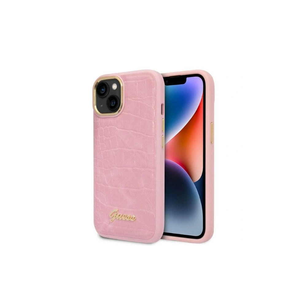 Hurtownia GSM - Etui Guess GUHCP14MHGCRHP Apple iPhone 14 Plus / 15 Plus růžový/pink hardcase Croco Collection - GUE2258 - {ean13} - Hurt