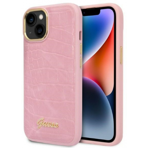 Guess Distributor - 3666339082925 - GUE2260 - Guess GUHCP14SHGCRHP Apple iPhone 14 pink hardcase Croco Collection - B2B homescreen