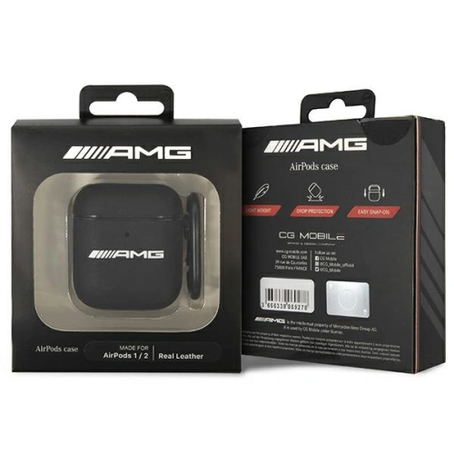 Etui Mercedes AMG AMA2SLWK Apple AirPods cover czarny/black Leather