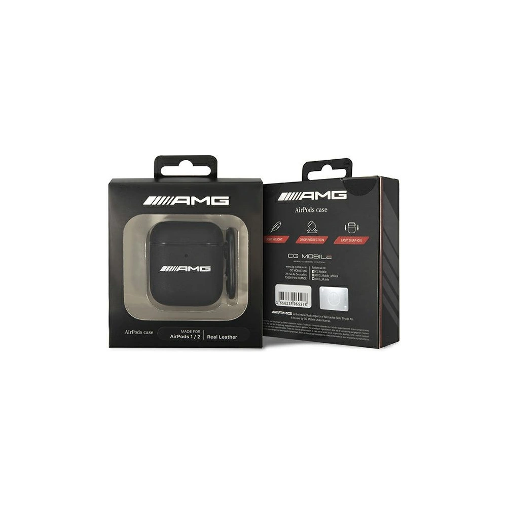 Etui Mercedes AMG AMA2SLWK Apple AirPods cover negru/black din piele