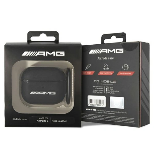 Etui Mercedes AMG AMA3SLWK Apple AirPods 3 cover czarny/black Leather