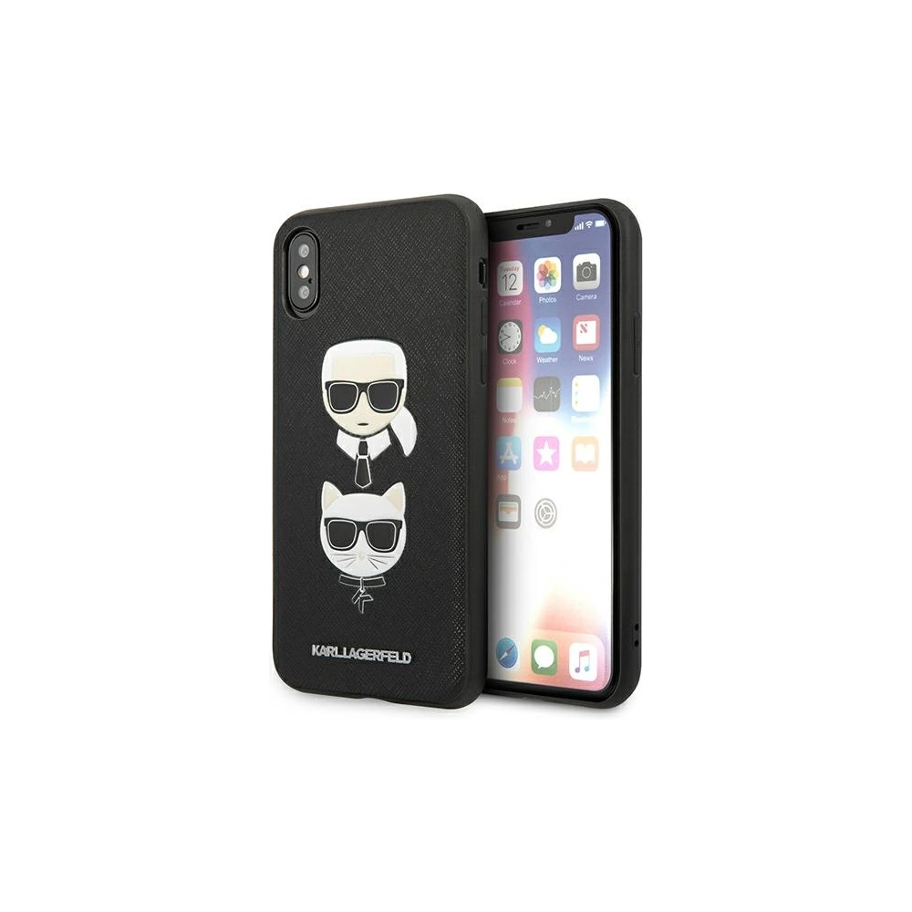 Hurtownia GSM - Case Karl Lagerfeld KLHCI65SAKICKCBK Apple iPhone XS Max schwarz/hardcase Saffiano Ikonik Karl&Choupette Kopf - KLD1214 - {ean13} - Hurt