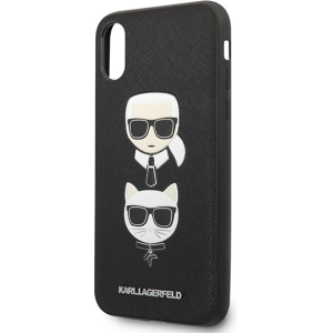 Hurtownia GSM - Etui Karl Lagerfeld KLHCI65SAKICKCBK Apple iPhone XS Max negru/black hardcase Saffiano Ikonik Karl&Choupette Head - KLD1214 - {ean13} - Hurt