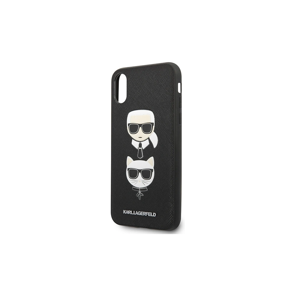 Hurtownia GSM - Case Karl Lagerfeld KLHCI65SAKICKCBK Apple iPhone XS Max schwarz/hardcase Saffiano Ikonik Karl&Choupette Kopf - KLD1214 - {ean13} - Hurt