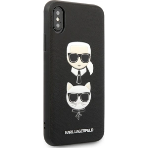 Hurtownia GSM - Etui Karl Lagerfeld KLHCI65SAKICKCBK Apple iPhone XS Max negru/black hardcase Saffiano Ikonik Karl&Choupette Head - KLD1214 - {ean13} - Hurt