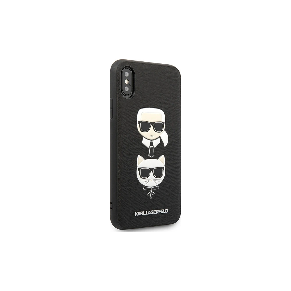 Hurtownia GSM - Case Karl Lagerfeld KLHCI65SAKICKCBK Apple iPhone XS Max schwarz/hardcase Saffiano Ikonik Karl&Choupette Kopf - KLD1214 - {ean13} - Hurt