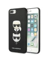 Karl Lagerfeld KLHCI8LSAKICKCBK Apple iPhone 8/7 Plus black hardcase Saffiano Ikonik Karl&Choupette Head
