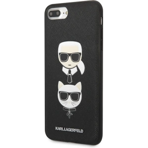 Hurtownia GSM - Etui Karl Lagerfeld KLHCI8LSAKICKCBK Apple iPhone 8/7 Plus fekete/fekete keménytok Saffiano Ikonik Karl&Choupette Head - KLD1216 - {ean13} - Hurt