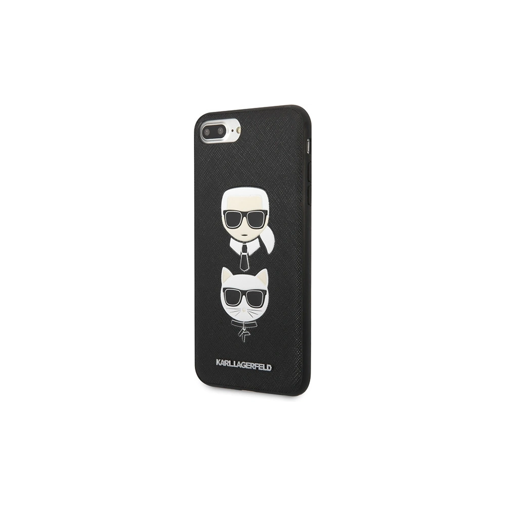 Hurtownia GSM - Etui Karl Lagerfeld KLHCI8LSAKICKCBK Apple iPhone 8/7 Plus fekete/fekete keménytok Saffiano Ikonik Karl&Choupette Head - KLD1216 - {ean13} - Hurt