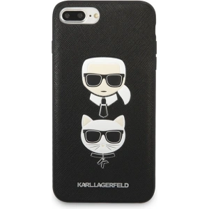 Hurtownia GSM - Etui Karl Lagerfeld KLHCI8LSAKICKCBK Apple iPhone 8/7 Plus fekete/fekete keménytok Saffiano Ikonik Karl&Choupette Head - KLD1216 - {ean13} - Hurt