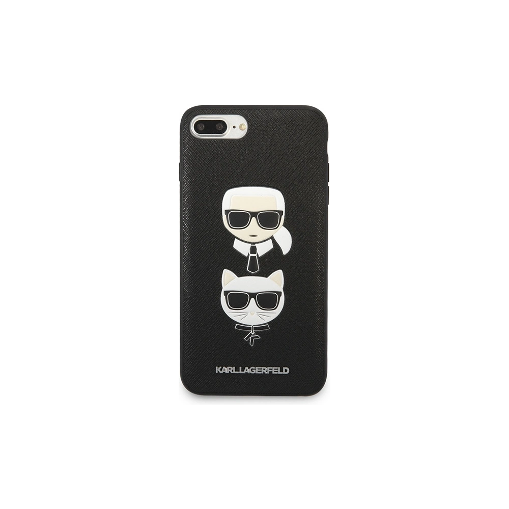 Hurtownia GSM - Etui Karl Lagerfeld KLHCI8LSAKICKCBK Apple iPhone 8/7 Plus fekete/fekete keménytok Saffiano Ikonik Karl&Choupette Head - KLD1216 - {ean13} - Hurt